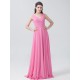 Pleated V-neck Chiffon Bridesmaid Dress