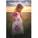 Cream Vintage Floral Backless Flower Girl Dress