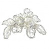 Mia Crystal Silver Pearl Hair Comb