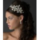 Antique Silver Side Accented Flower & Butterfly Headpiece 