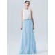 2 Piece Lace Chiffon Tulle Sleeveless Bridesmaid Dress
