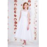 Illusion Satin Organza Beaded Holy Communion Dress