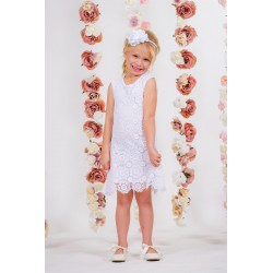 Short Sleeve Lace Shift Flower Girl Dress
