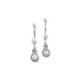 Braided CZ Pave Dangle Earrings with Pearl