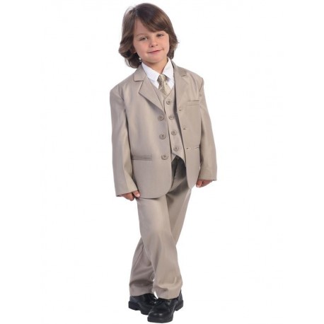 Kakhi 3-Button Boys 5piece Formal Suit