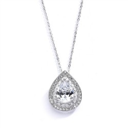 Micro Pave Cubic Zirconia Bridal Pendant