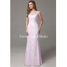 Lace Illusion Cap Sleeves Bridesmaid Dress