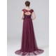 Tulle Keyhole Lace Bridesmaid Dress with Cap Sleeves
