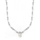 Sleek Pearl & Cubic Zirconia Wedding Necklac