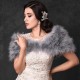 VINTAGE INSPIRED MARABOU FEATHER STOLE GREY