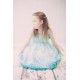 High Waisted Ombre Glitter Flower Girl Dress