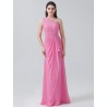 Beaded Lace Chiffon One-Shoulder Bridesmaid Dress