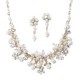  Ivory Pearl Garden Bridal Necklace Set