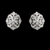 Rhodium Antique Silver Clear CZ Vintage Earring