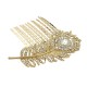 Crystal Peacock Feather Bridal hair comb