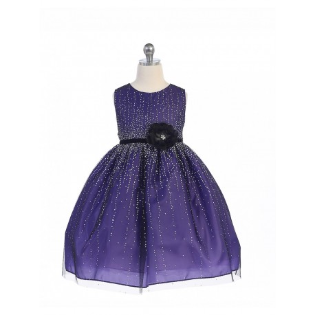 Purple Sparkle Flower Girl Dress