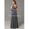Lace Tulle V Neck Short Sleeves Bridesmaid Dress