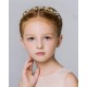 Floral Golden Crystal Pearl Headband Tiara