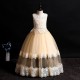 Tiered Beaded Lace Tulle Flower Girl Dress