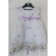 Size 3 White Lilac Embroidered Flower Girl Dress