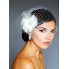 Rhinestone Brooch Fascinator & Birdcage Veil