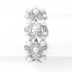 Crystal Pearl White Stretch Bracelet