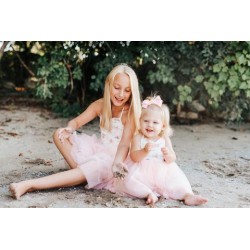 Vintage Floral Sweetheart Tulle Flower Girl Dress