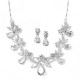  Multi pear shaped CZ Necklace Set with delicate Chain