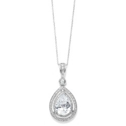  Bold Vintage Cubic Zirconia Bridal Pendant