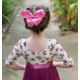 Lavender Tulle 3/4 Sleeve Floral Flower Girl Dress
