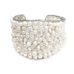  Exotic Freshwater Pearl Bridal Cuff Bracelet
