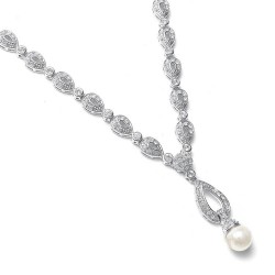 Vintage CZ Pave Bridal Necklace