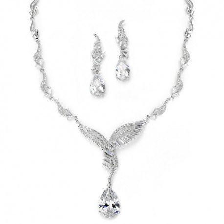  Vintage Bridal Cubic Zirconia Baguettes Bridal Set