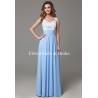 Lace Open Key Hole Back Chiffon Bridesmaid Dress