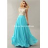 Sparkly Chiffon Ball Formal Dress Fully Beaded Sheer Bodice