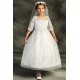 Lace Waterfall 3/4 Sleeve First Communion Dress