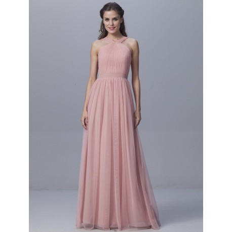 Pleated Tulle Halter t Bridesmaid Dress