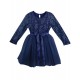 sz2 Navy Sparkly Lace Long Sleeve Tutu Girls Dress
