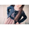 Basic Knit Cardigan with flower corsage
