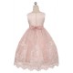 Organza Floral Embroidery Scallop Flower Girl Dress