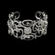 Antique Silver Floral CZ Vintage Bangle Bracelet