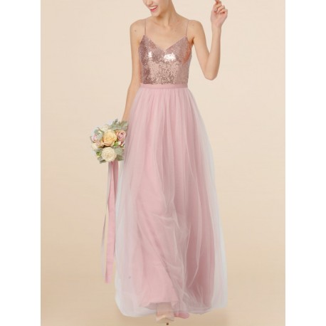 Sequin Chiffon Bridesmaid Dress
