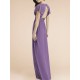 V-neck Bell Shape Sleeve Chiffon Bridesmaid Dress
