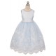 Organza Floral Embroidery Scallop Flower Girl Dress