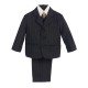 5-piece Black/Gold Pinstripe Boys Formal Suit