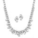 Breathtaking Cubic Zirconia Mosaic Bridal Necklace & Earrings Set