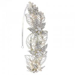 Nancy Pearl Crystal Silver Headband