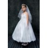 Lace Appliqué Illusion Bateau First Communion Dress