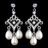 Antique Rhodium Small Freshwater Pearl Drop Chandelier Earrings