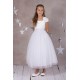 Pleated Cap Sleeves First Communion Dress